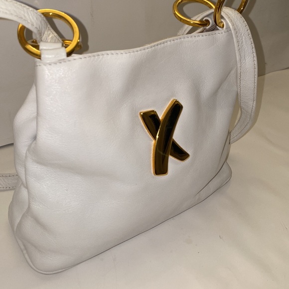Women Vintage Leather White Crossbody Purse By Paloma Picasso/Women Designer Bag - Picture 3 of 11